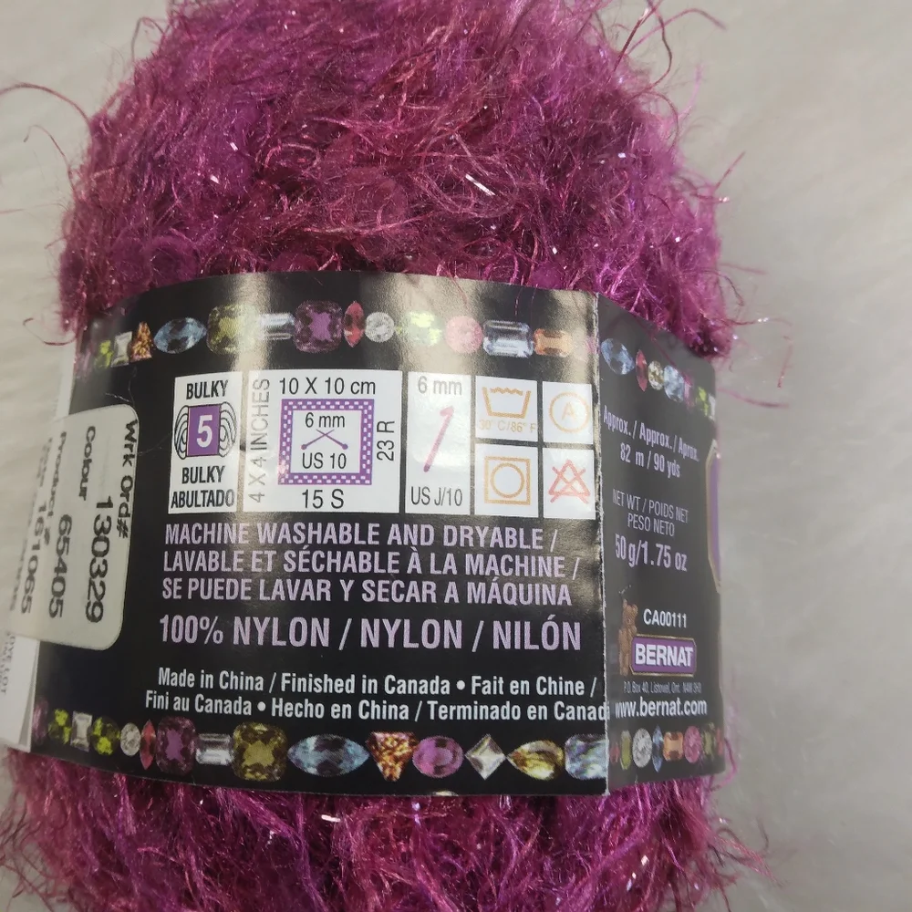 YARN Bernat Bling Bling Yarn in CABERET CRIMSON